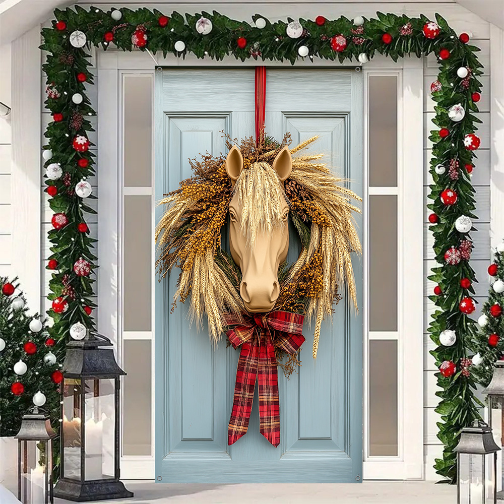 

Christmasstar Trendy Door Curtain - A Stylish Holiday Design Made From Stain-resistant Polyester, Any Room Decor, Machine Washable, And Does Not Need Electricity.