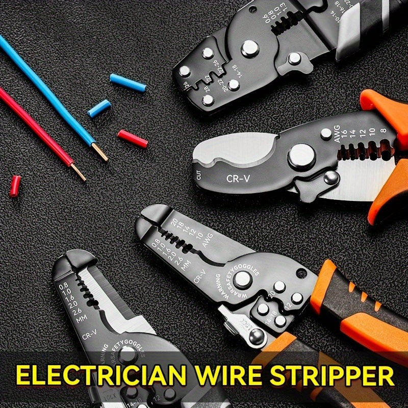 

3-in-1 Steel Wire Stripper, Cutter & Crimper Tool, Multi-functional Hand Tool For Cable Stripping, Precision Wiring & Diy Projects, Industrial Tool Kit