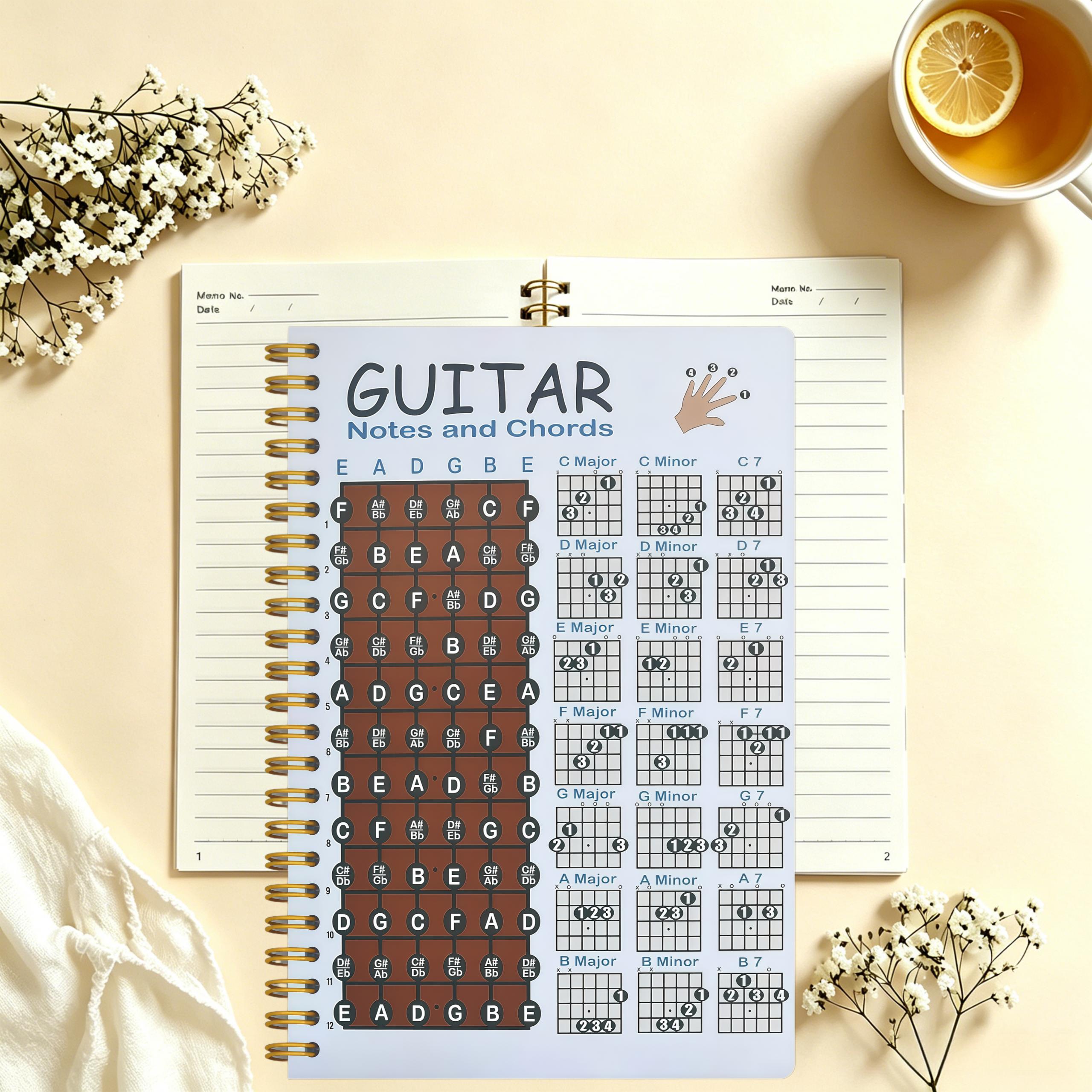 TEMU Carnet de notes à sur le thème des de guitare - Référence rapide | 1 carnet | 5,5x8,3 pouces | Idéal pour un usage éducatif et professionnel |