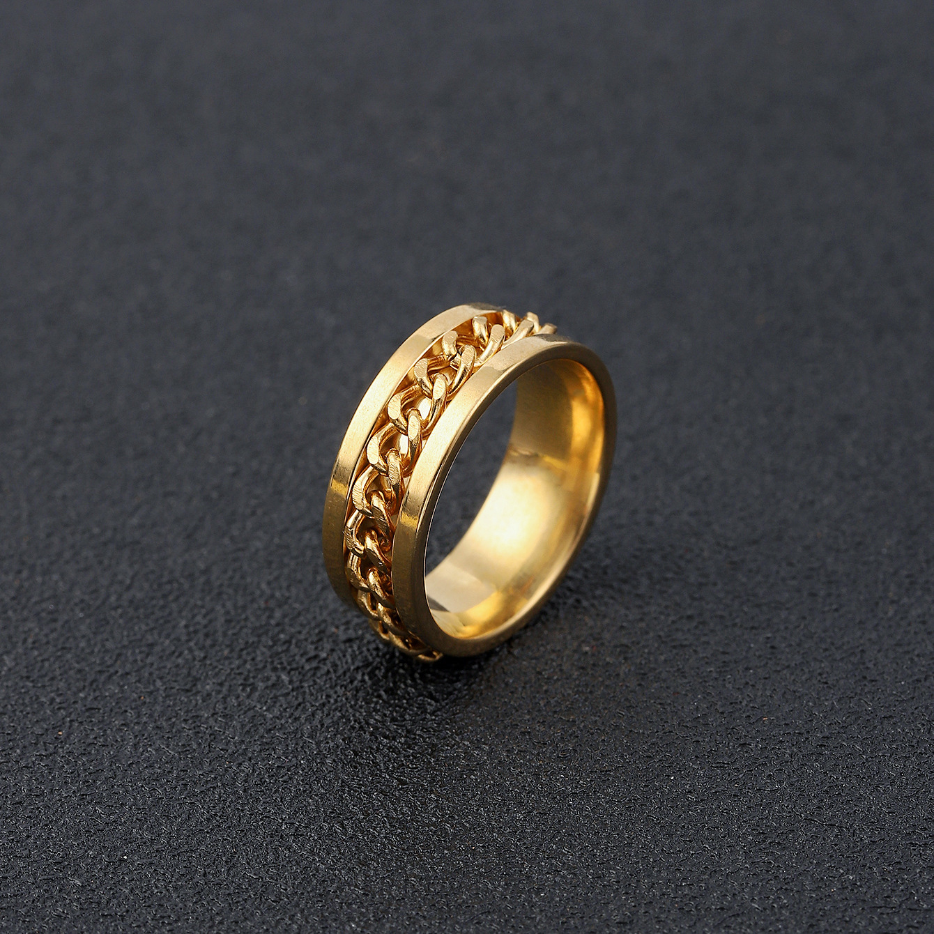 ring for opening bottles and beer rotatable decompression ring for men rotatable chain titanium steel ring stainless steel jewelry for women Product details 3