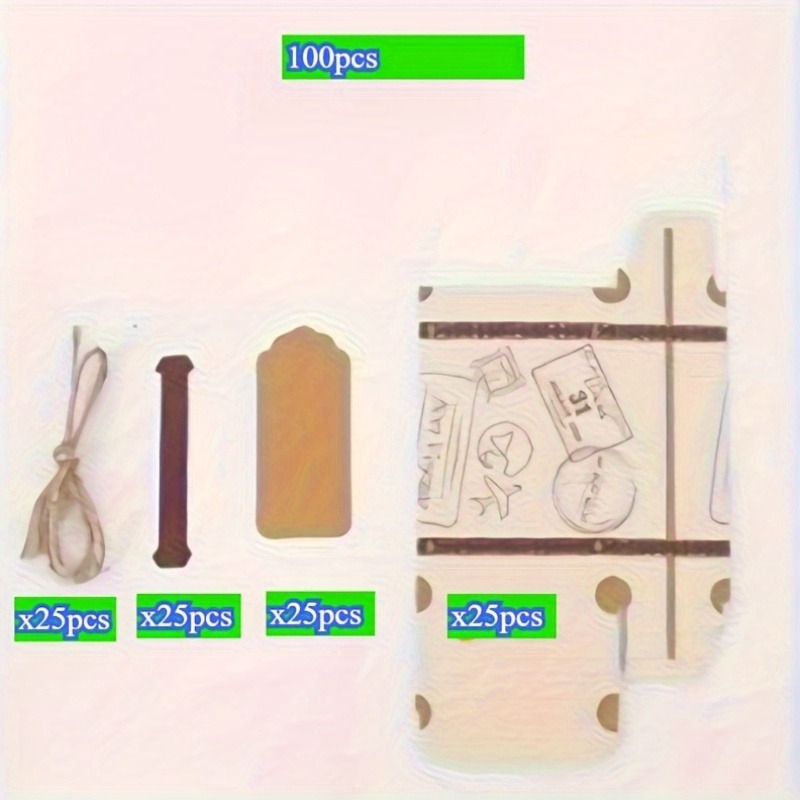 TEMU 100pcs/25sets Mini Luggage Gift Boxes With Tags & - Suitable For Holidays, Weddings, Birthdays | Durable Paper Suitcase Packaging With Labels |
