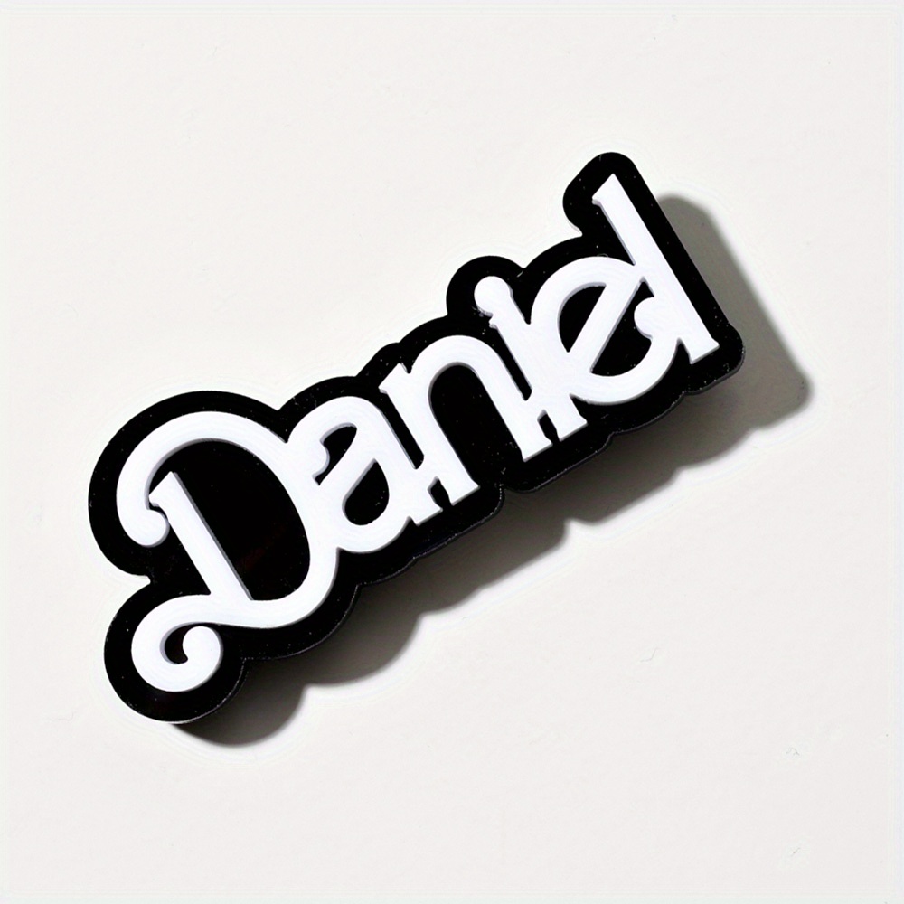 TEMU 1pc Custom Acrylic Name Clog Accessory Creative Personalized Sparkling English Letter Plate Sparkling Easy Style Decoration With Additions