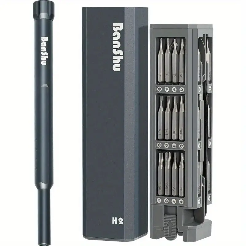 mini 46-in-1 precision screwdriver set with magnetic tips - heavy-duty metal construction, compact case, non-slip grip - compatible with smartphones, laptops, cameras, eyeglasses, electronics, toys, appliances - professional & diy tool kit for home, office, workshop - ideal for electricians, mechanics, hobbyists - no power required, tool set, screw driver set Product details 0
