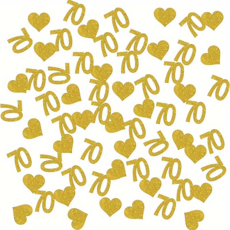 Confetti Golden Glitter, Used For Balloon Decoration Happy 70th Birthday Table Decor, Years Paper , 70th Anniversary Cheers Years Party Table Decorations Confetti, 60pcs, For Christmas, Halloween