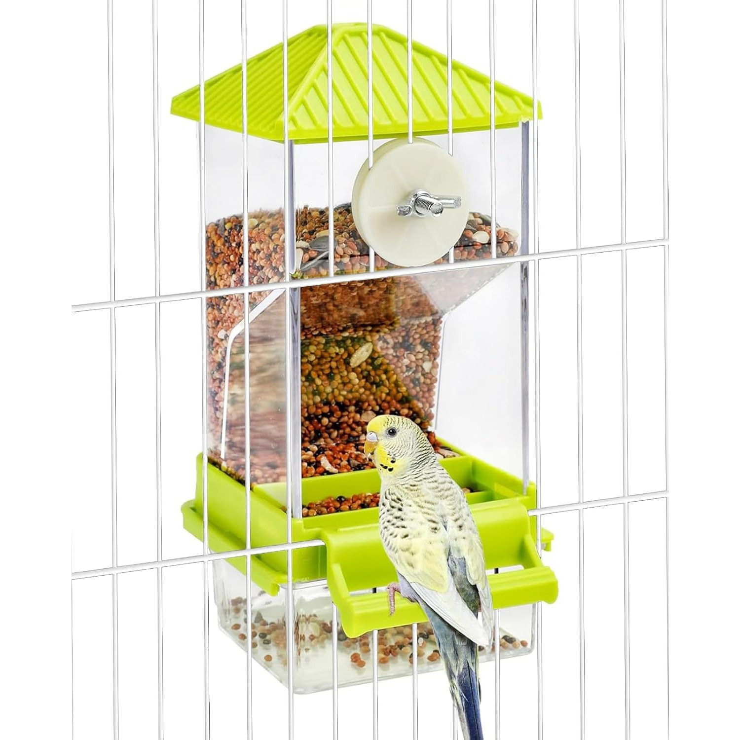 Automatischer Vogelfutter- & Wasserspender – Mit Sitzstange Für Sittiche, Wellensittiche, Kanarienvögel