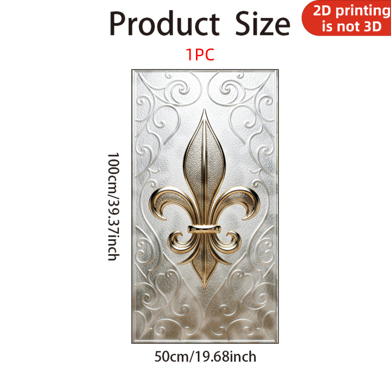 TEMU 2d Flat, 2d Flat Sticker Golden Pattern Suitable For Windows In Bedrooms, Bathrooms, Living Rooms, Offices, And Kitchens, 2d Flat