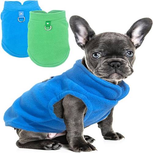 2 pack dog sweater winter coat warm thick pullover jacket with leash ring adjustable closure soft winter clothing suitable for pomeranians chihuahuas shih tzus cozy fall winter outfits for small dogs