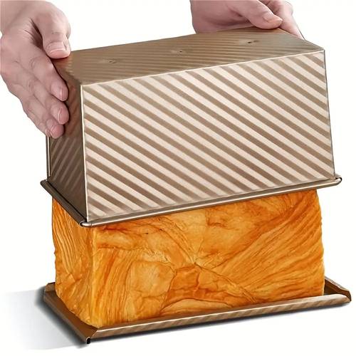 non stick carbon steel bread pan with lid rectangular toast baking pan suitable for homemade bread and holiday baking durable and easy to clean for use space saving kitchen baking pan