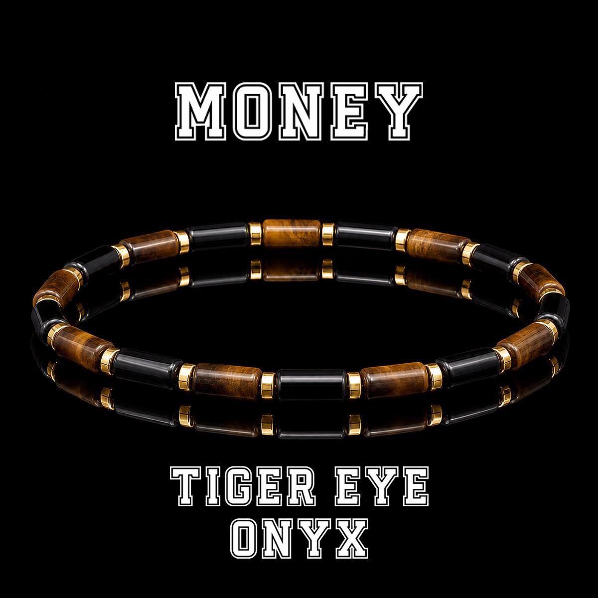 TEMU Tiger Eye Onyx Tube Bead Bracelet Symbolizing Money, Attracting Wealth, , And . Handmade Elastic Rope Spiritual Jewelry, Suitable For Daily Wear