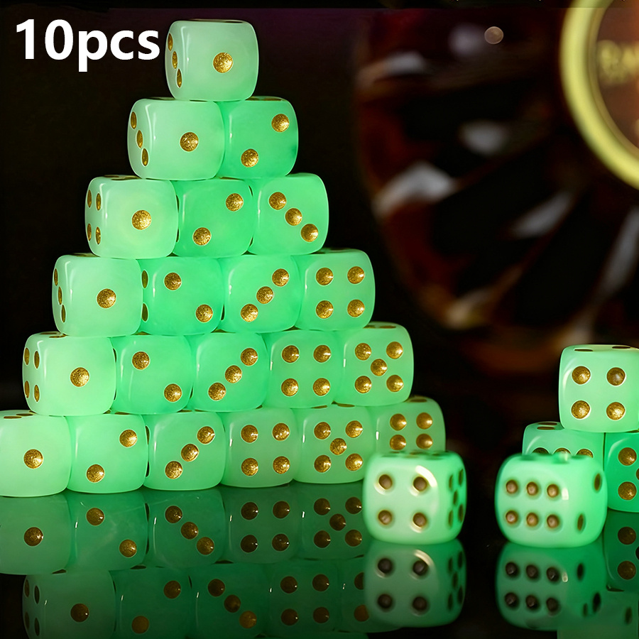 TEMU 10pcs -the-dark Dice Set - Perfect For Board Games, Math Games, And Parties