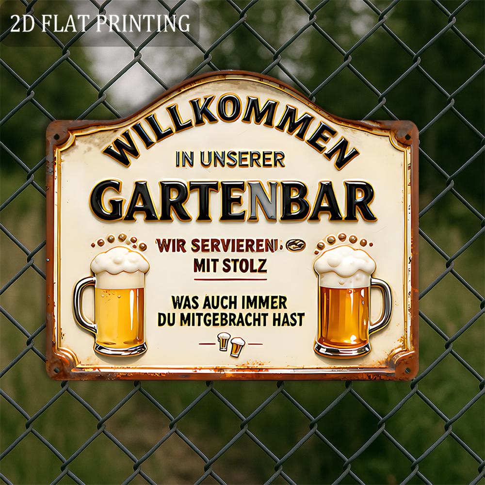 Image of 2d Flat Design, 1pc Vintage Wooden Sign, German Bar Humorous Sign, Suitable For Decorating Courtyard And Outdoor Drinking Areas, Party Atmosphere, Wall Art Decoration