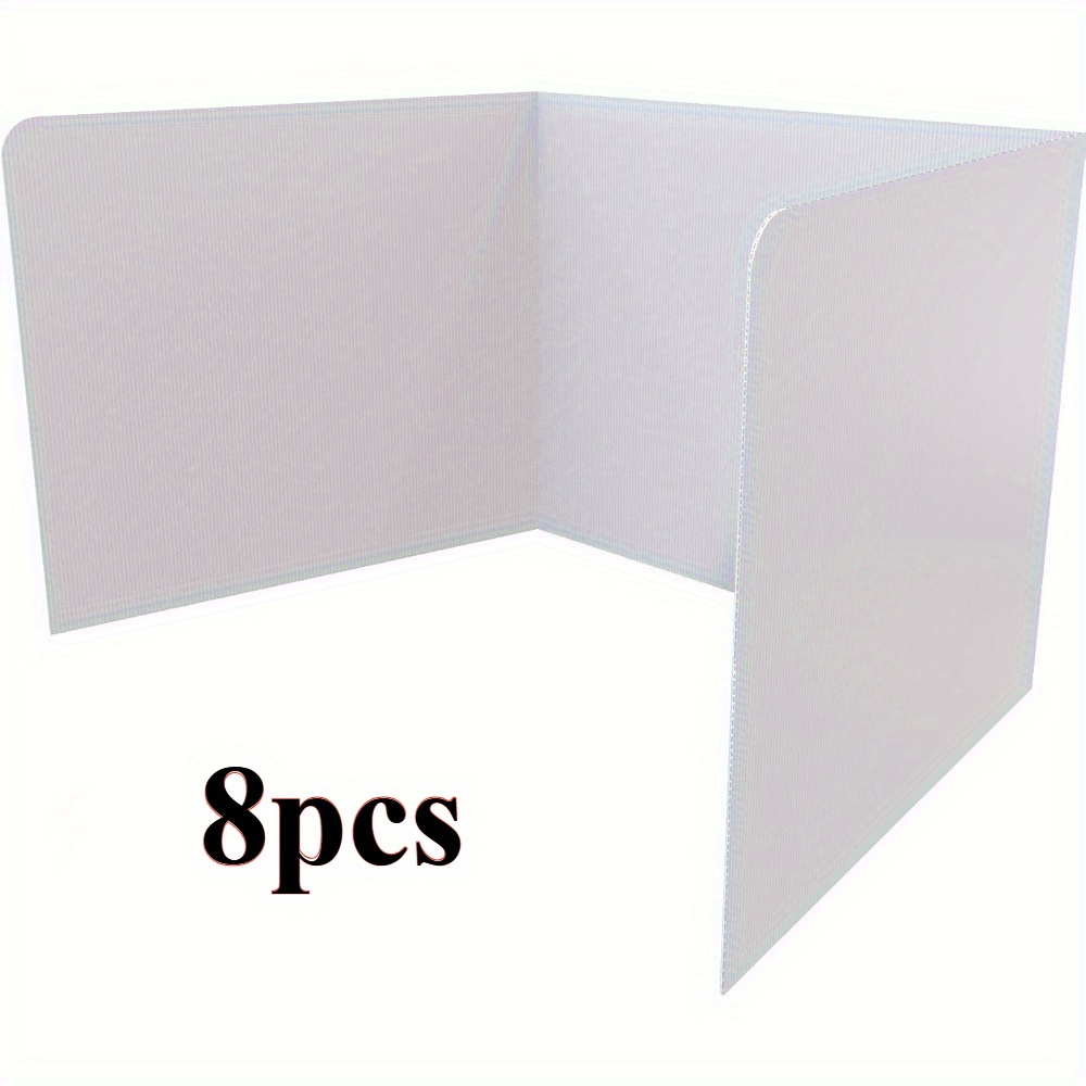 Séparateurs De Bureau Portables - Lot De 8 - En PVC Pliable - Pour école, Bibliothèque, Bureau - Gris