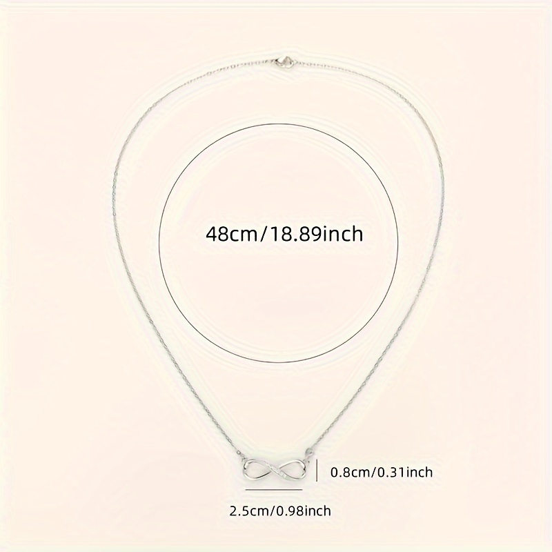Women's Elegant Infinity Necklace with Synthetic Zirconia, Gift for Her