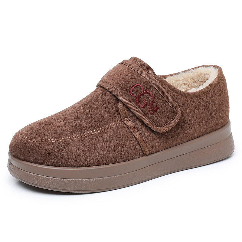 Image of Women's Winter -lined Shoes; Thick Sole Anti-slip Warm Mom Shoes; Lazy Shoes For Middle-aged Elderly