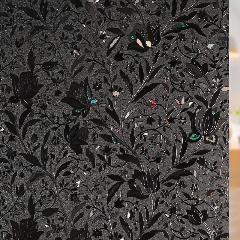 TEMU 1 Roll Pattern Static Glass Window Film, Glue-free And Non-adhesive Temperature Control Blocking, Room Light Blocking High Privacy Glass Door