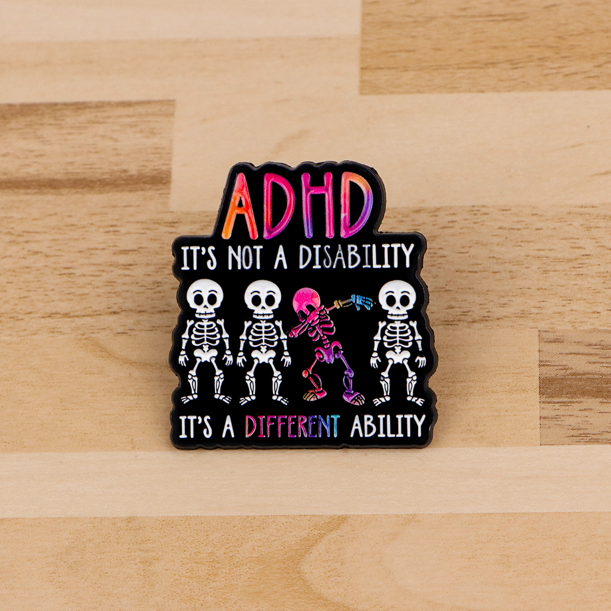 "It's Not a Disability, It's a Different Ability" Cartoon Lapel Pin