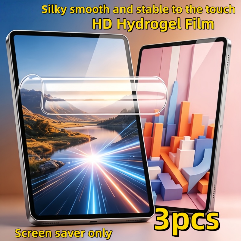 TEMU 3 шт. Гідрогелевий HD захисний екран для Xiaomi Pad 5 Pro / Xiaomi Pad 6S Pro / Redmi PAD PRO 12.1 дюйма / серії Xiaomi Pad 7S Pro, стійкий до