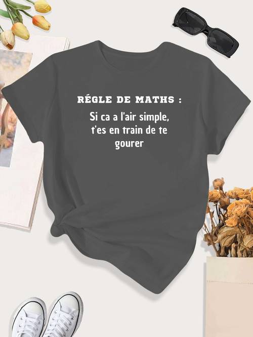 dames t-shirt met korte mouwen, met leuk humor