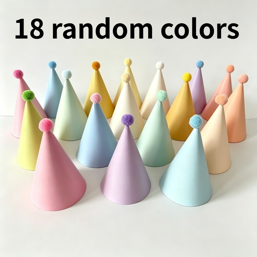 TEMU Gift For Her/him Random Colors Colorful Sweetener Shaped Birthday Party Hat - Suitable For Birthdays, Graduation Ceremonies, Baby Parties,