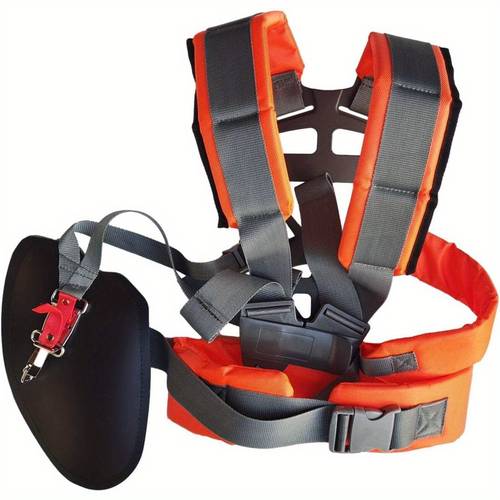 double shoulder harness for trimmers featuring an adjustable nylon belt suitable for brushcutters