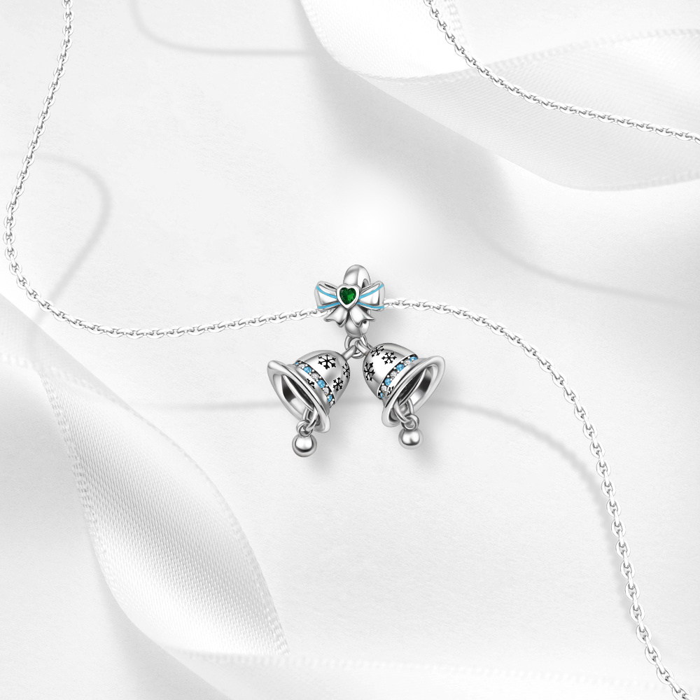 925 Sterling Silver Small Bell Charm Pendant, DIY Accessory