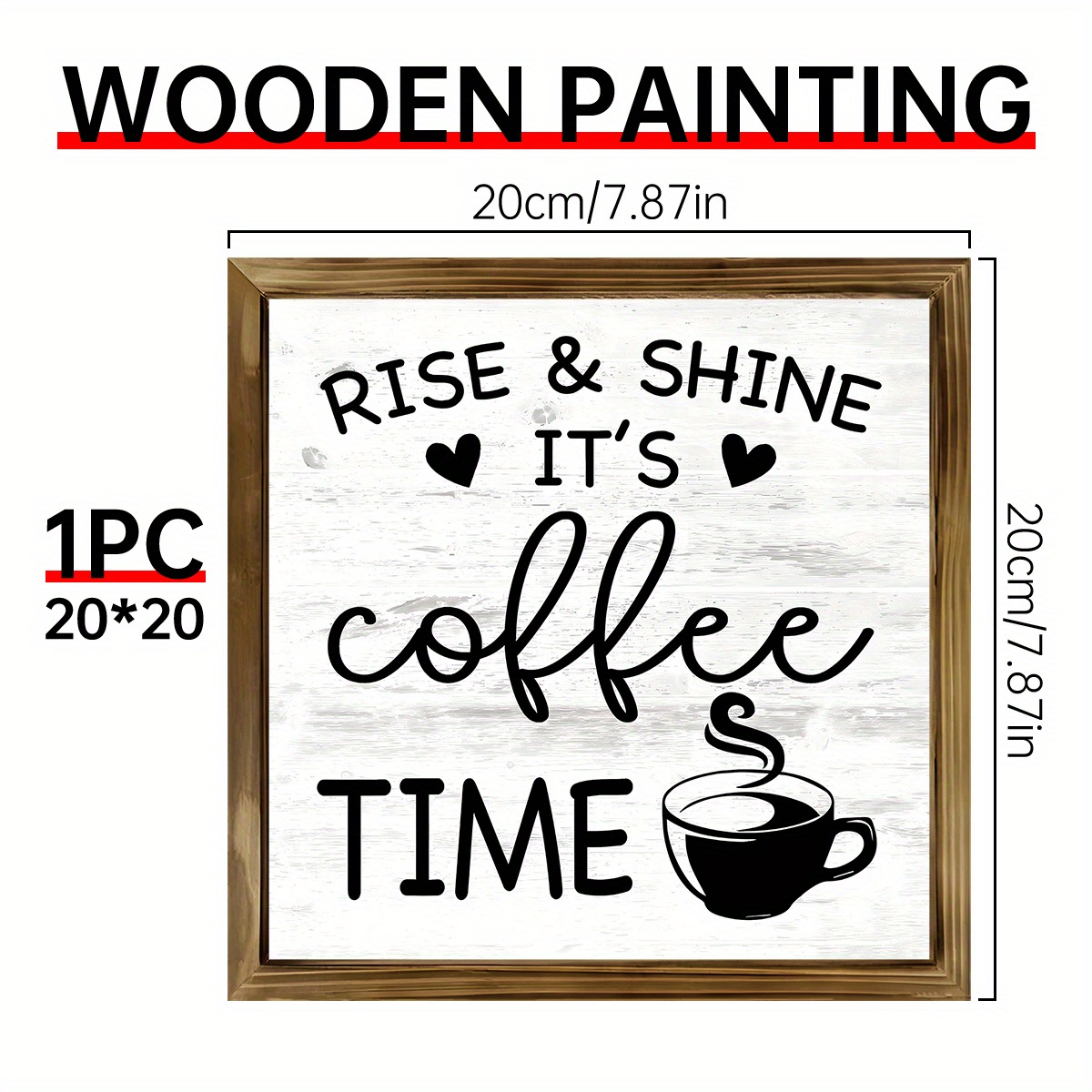 TEMU 1pc Wooden Sign Coffee Desktop Ornament, ' ' Letter Tabletop Home Office Decor, Art Craft Ornament, Ideal Gifts For , Holiday Memorial Accessory