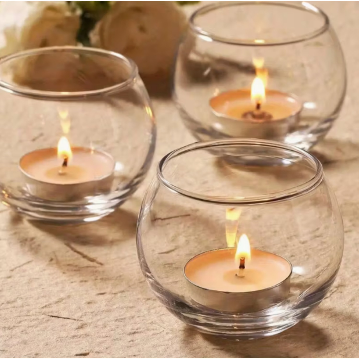 TEMU 12 Pack Candle Holders | Round Clear Tea Light Cups, Multi Color Set, Small Candle Holders For Wedding Centerpieces, Party & Home Table Decor,