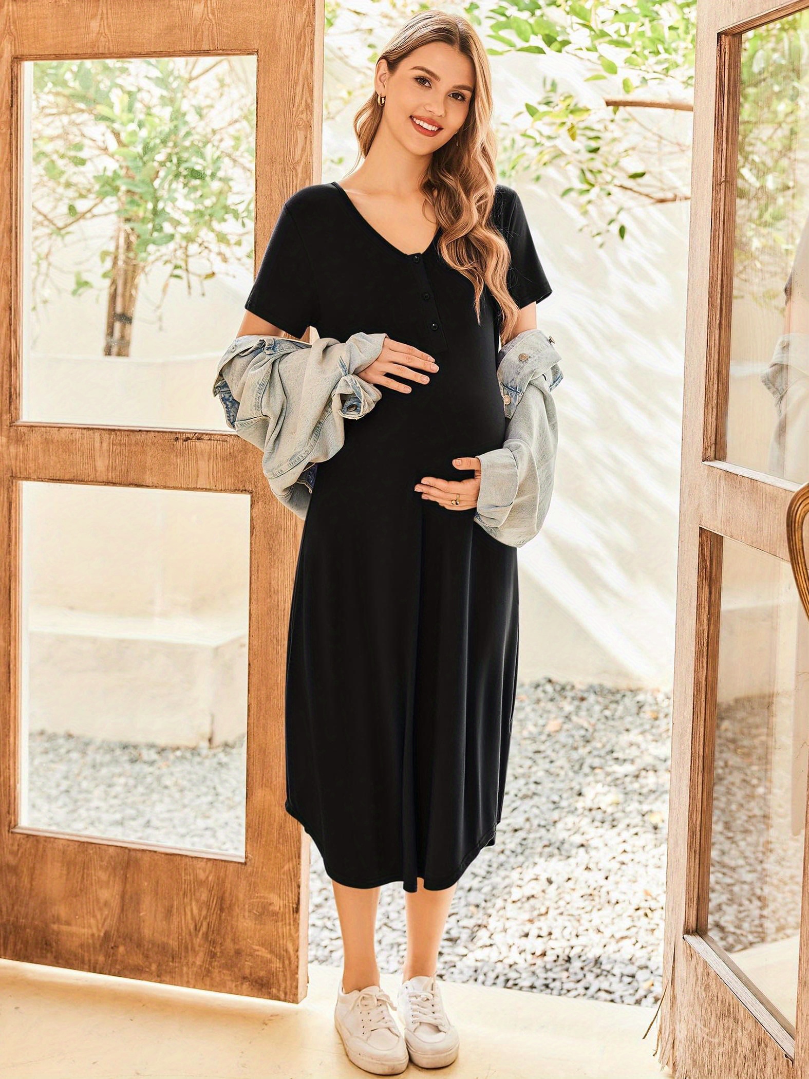 womens long maternity nightgown stay comfortable - Temu