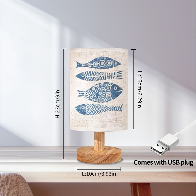 TEMU 1pc Lámpara con Estampado Marina Azul, Alimentación USB y Luz , Ideal para Decoración del Hogar, Dormitorio o , Regalo para , Adecuada como
