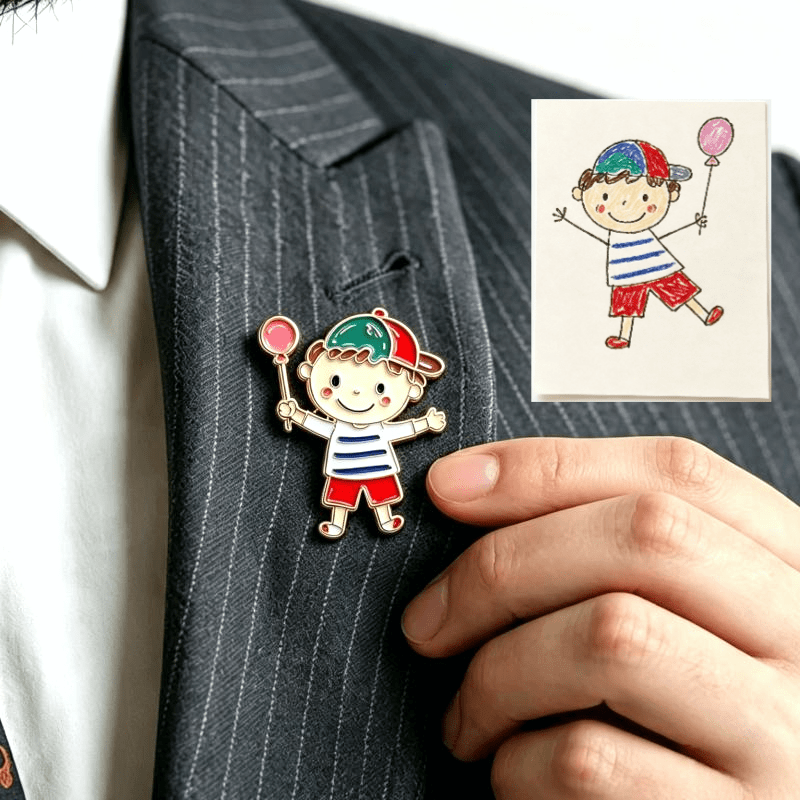 TEMU [customization] Custom Pattern , Pattern Photo Brooch, Personalized Custom 304 Stainless Steel Custom Color Pattern Badge Brooch, Hand-painted