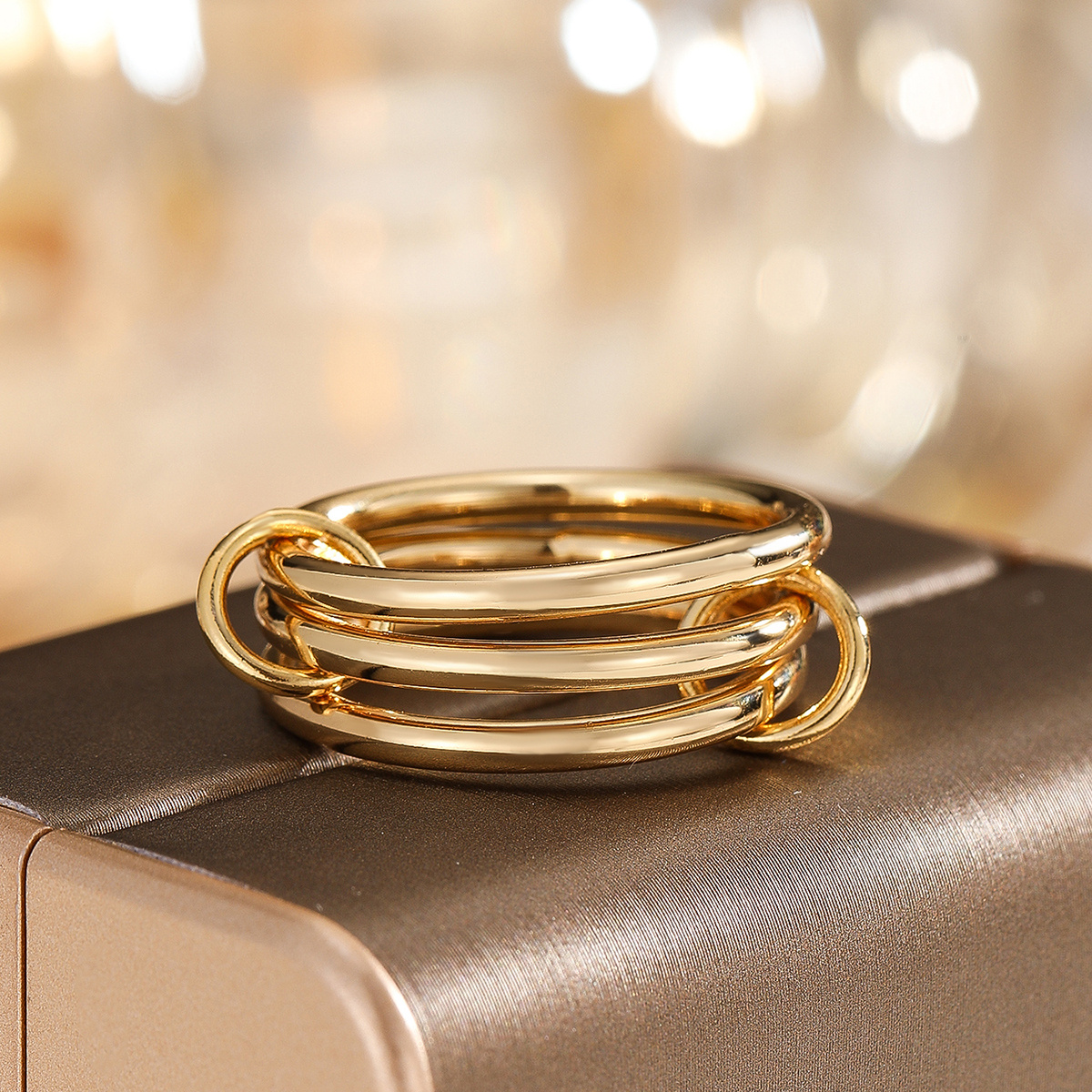 Three Smooth Rings Set for Party Wear