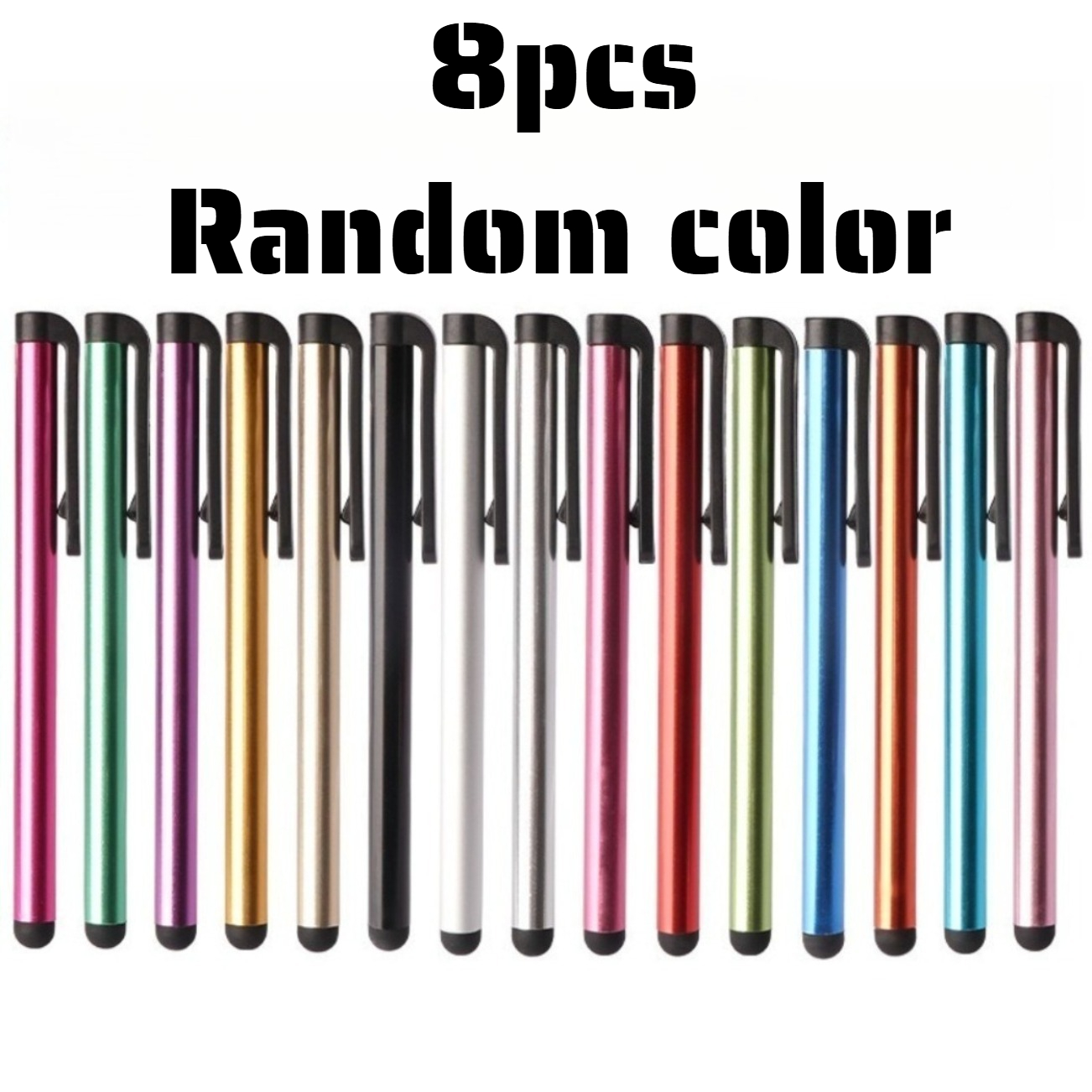 TEMU 8/18/28 pièces Stylet tactile capacitif universel de haute , couleur aléatoire, adapté aux appareils à écran tactile, stylet tactile métallique