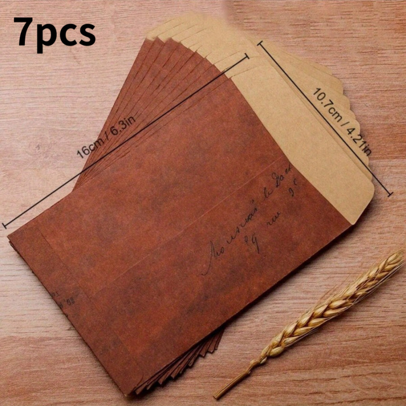 TEMU Enveloppes vintage en papier pour cartes d'invitation de fête de mariage, sacs de paie, blocs d'écriture, couverture, fournitures de bureau