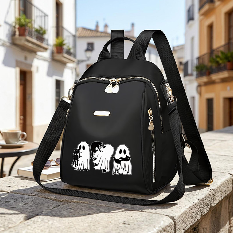 TEMU 1pc Printed Casual Backpack, Casual Travel Backpack, Fashionable Women's Crossbody Bag, Adjustable Shoulder Straps, Zipper Closure, Sturdy And