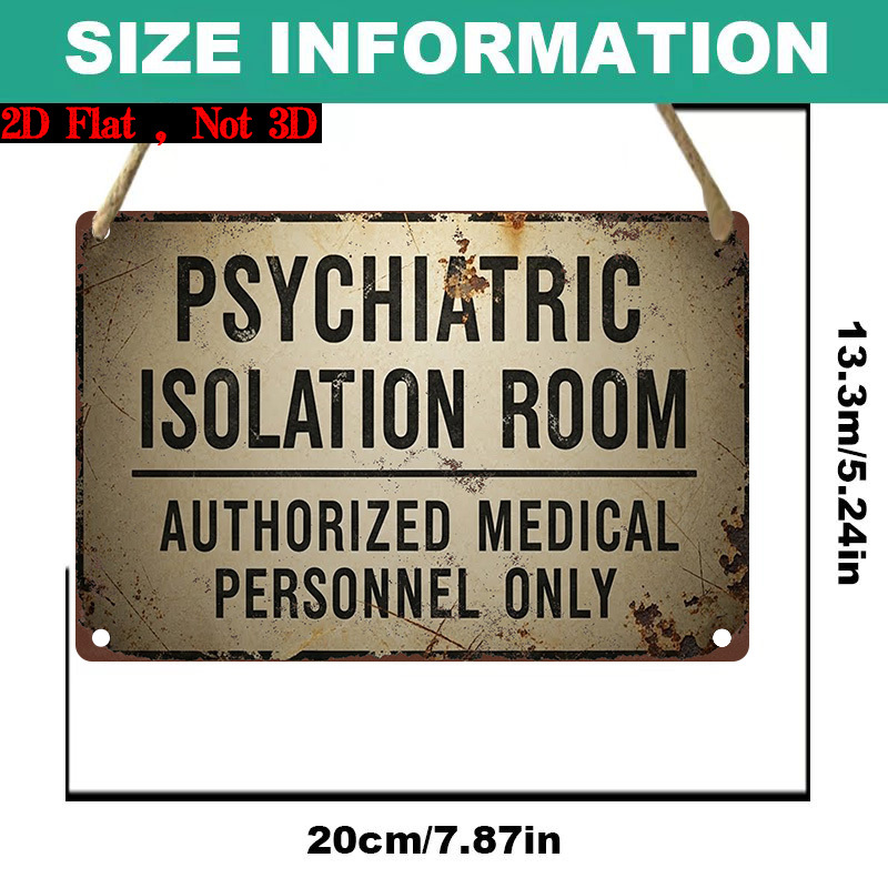 TEMU 2d , 1pc Vintage Mental Hospital Isolation Room Sign - Wood/ Wood Material Medical Nameplate, With English Text, Suitable For Psychiatric