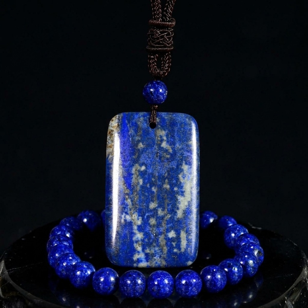 2pcs Natural Lapis Lazuli Jewelry Set for Men & Women