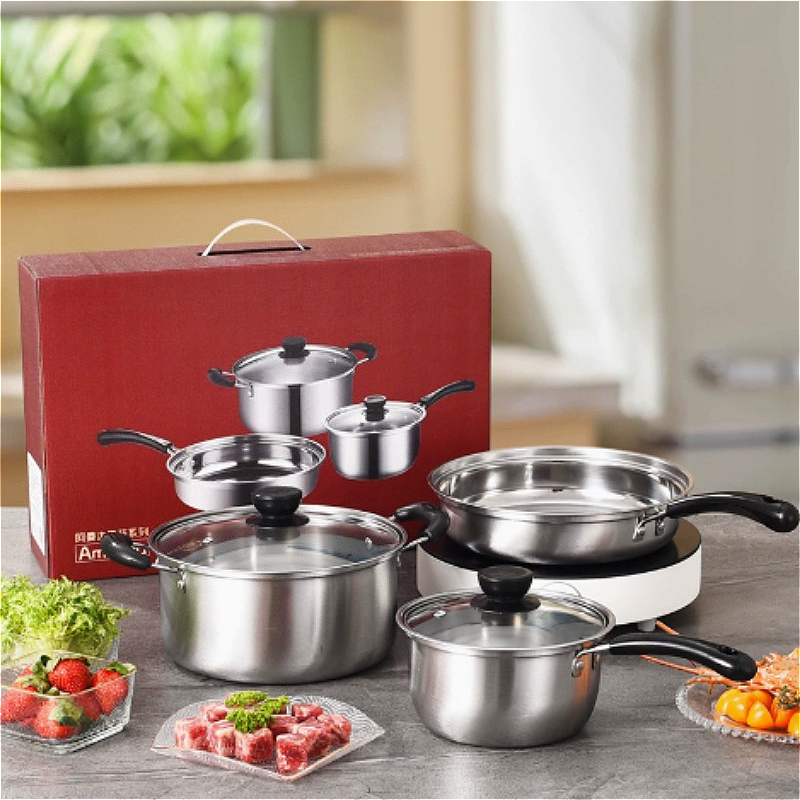 TEMU 3pcs Stainless Steel Frying Pan Set With Glass Lids And Handles - Durable Cookware For Daily Cooking, Induction Compatible, Frying Pans
