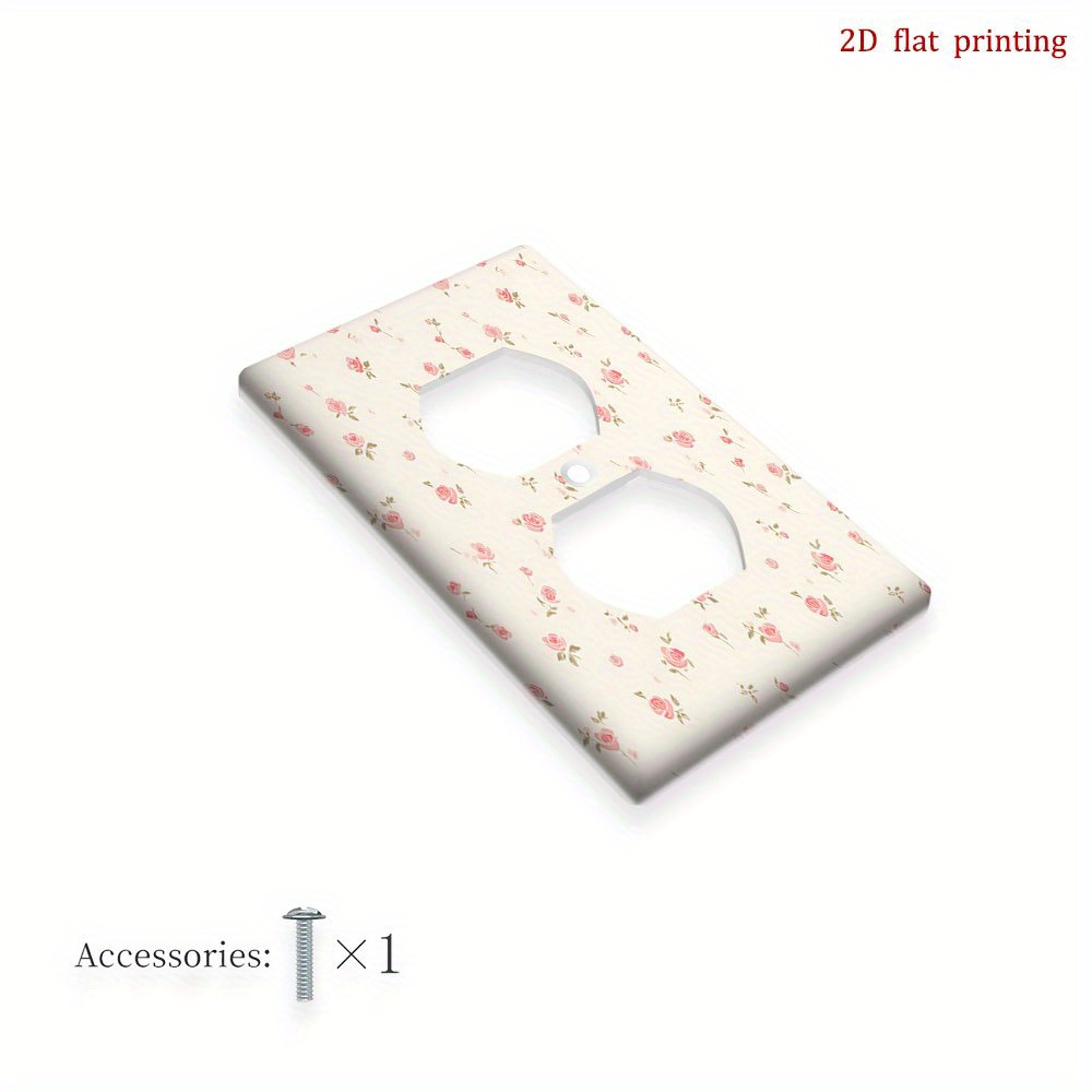 TEMU 1 pièce Plaque de Commutateur Décorative à Motif Rose Pastel 2D, Plateau Mural Unique pour Salle de Bain ou Chambre, Décoration Murale -