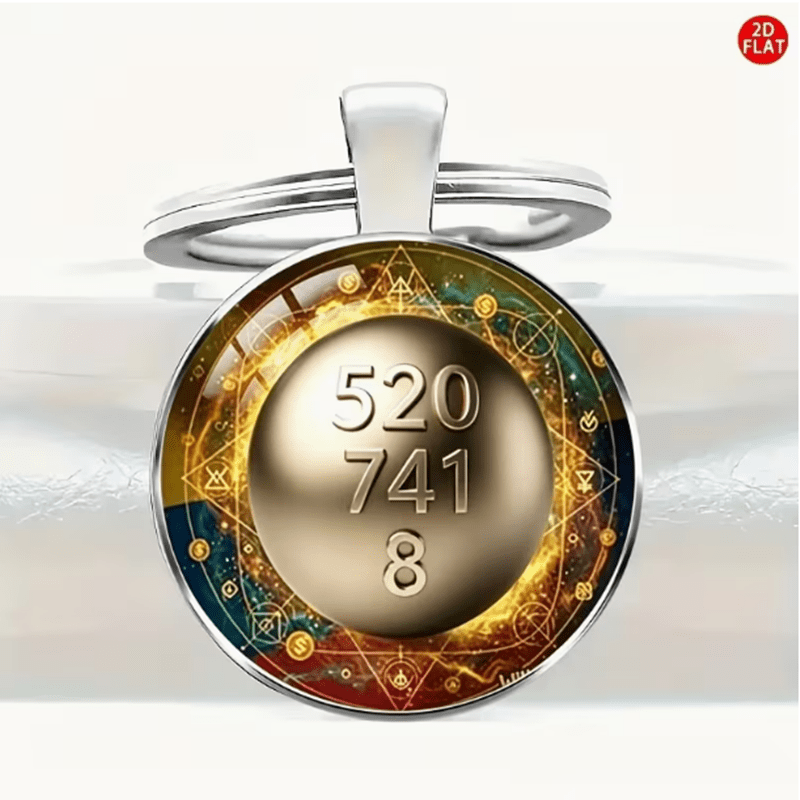 TEMU 2d Flat, Mystery Number Brooch 520 741 8 Universe Symbol Alloy Keychain, Suitable For Bags, Backpacks, Car Key Pendants, And As A Small Gift For