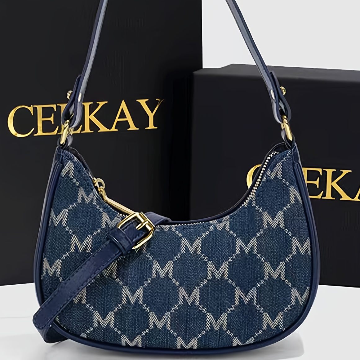 Image of Cahvin Koeinz Women's Handbag With M-themed Letter Print & Shoulder Bag - & Suitable For Daily Commuting, Travel, Dating, Zipper Closure Elegant Vintage Bag For,, Shopping