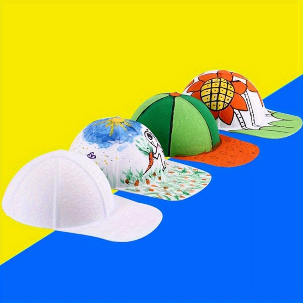 Gorras De Béisbol Infantiles De Algodón Para Pintar - Pack De 10, Ideales Para Manualidades Y Uso Diario