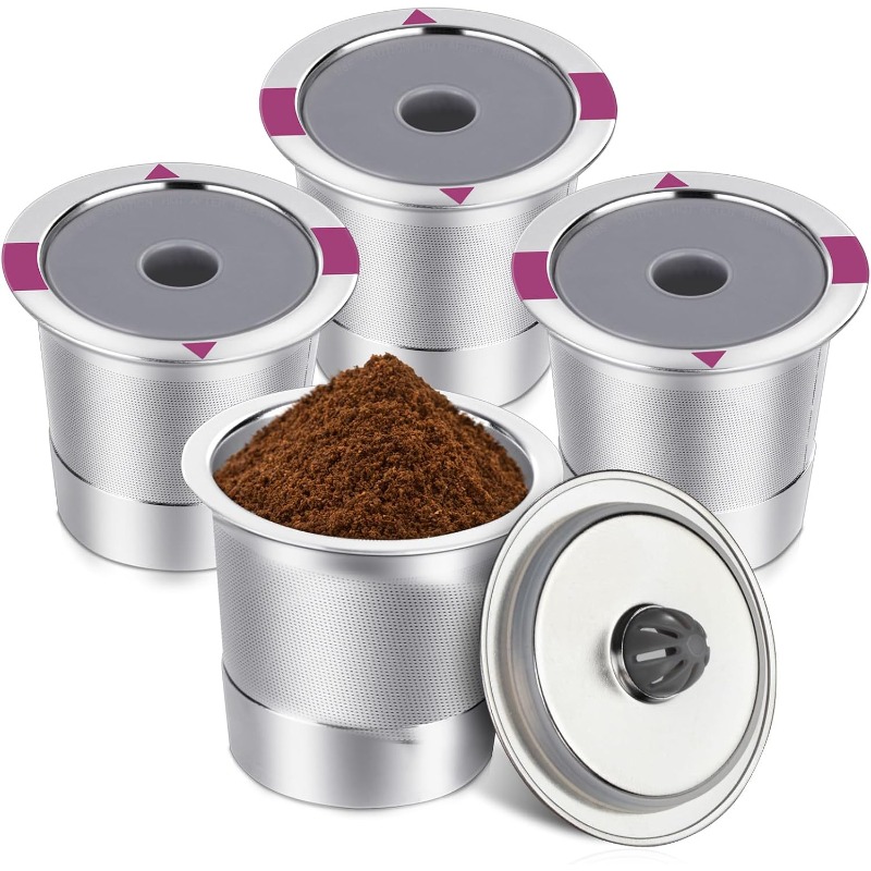 Temu – TEMU Reusable K Cups Universal Stainless Steel Reusable Coffee Pods Refillable Single K Cups 2.0 0 Coffee Makers