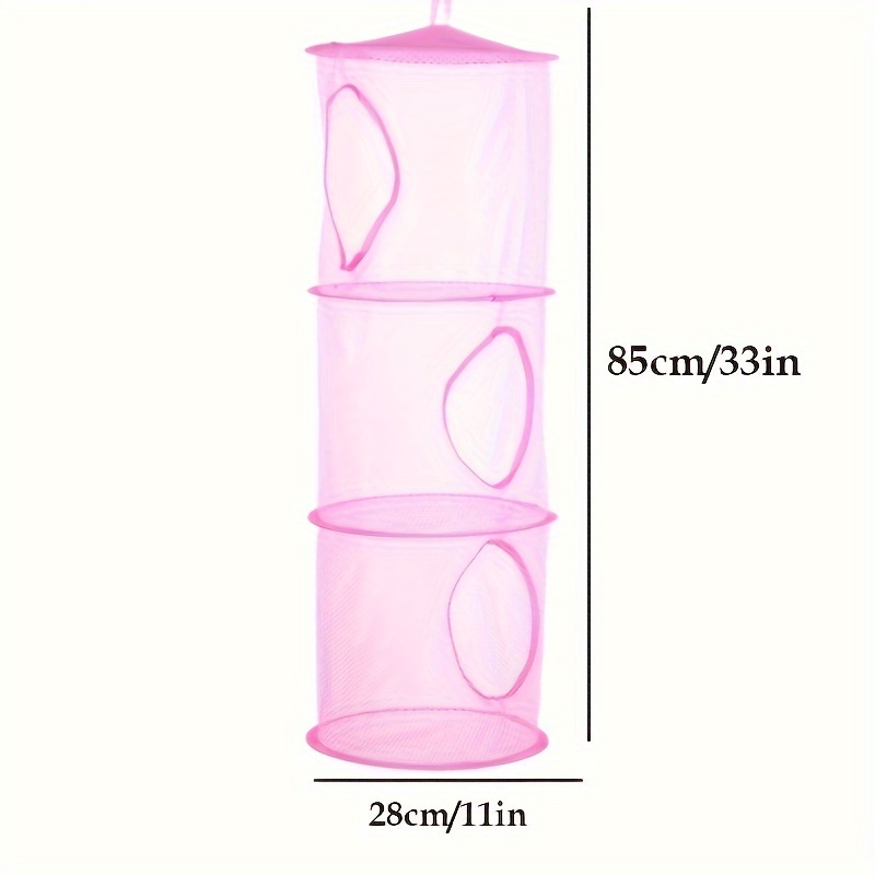 three layer foldable hanging net storage basket suitable for toys clothes socks underwear bath towels breathable plastic suitable for   room types and stores Product details 1