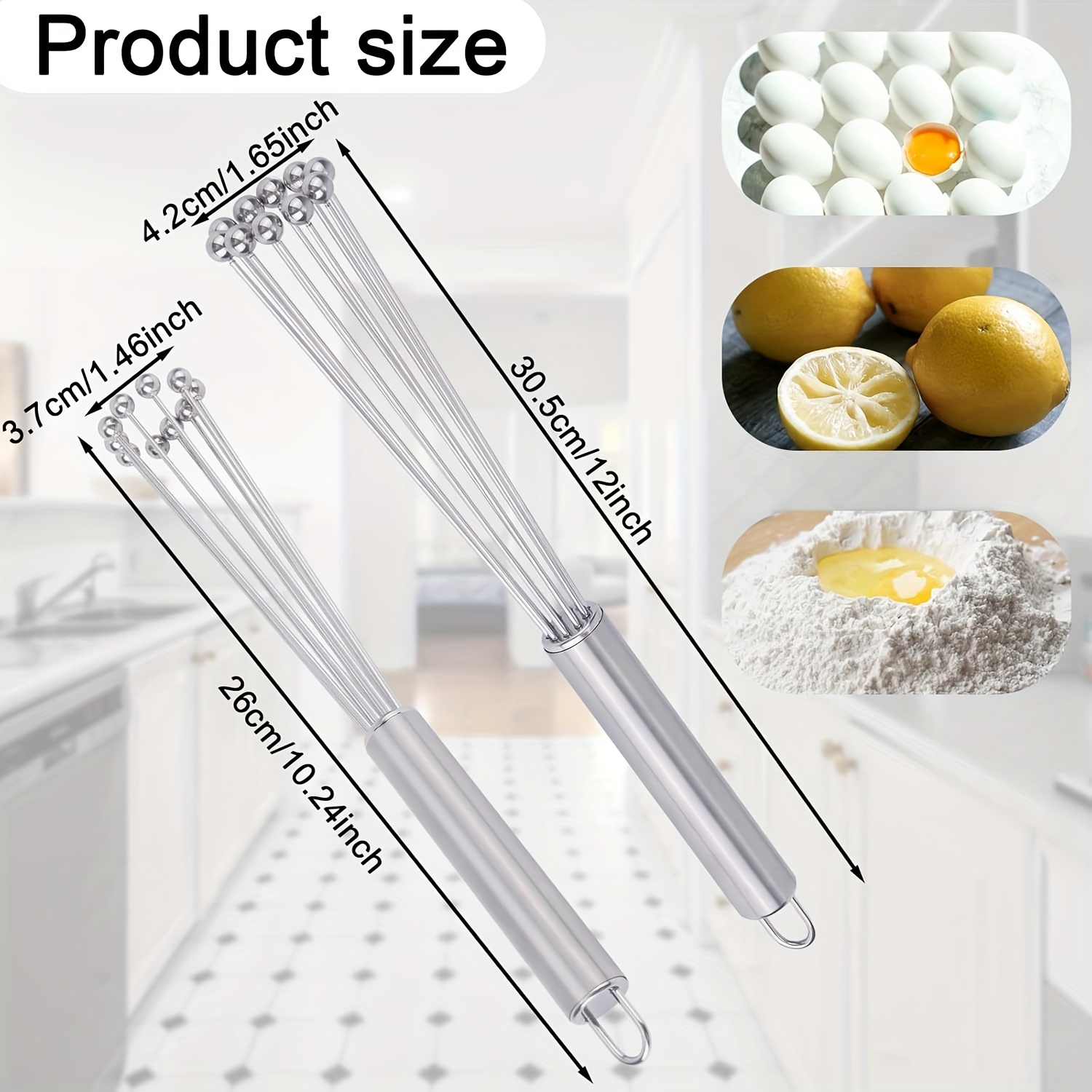 Image of Stainless Steel Ball Whisk | 304 Stainless Steel, Ideal For Whipping And Mixing, Shaon Brand, Non-electric Kitchen Tool