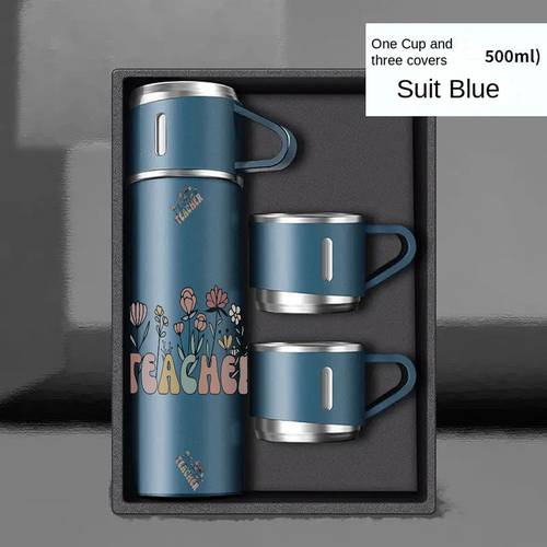 3pcs teachers day gift 16 9oz 304 stainless steel vacuum insulated tumbler with 2 cups gift box thermal coffee tea for hot cold beverage set for educators teacher appreciation 1 set 3pcs