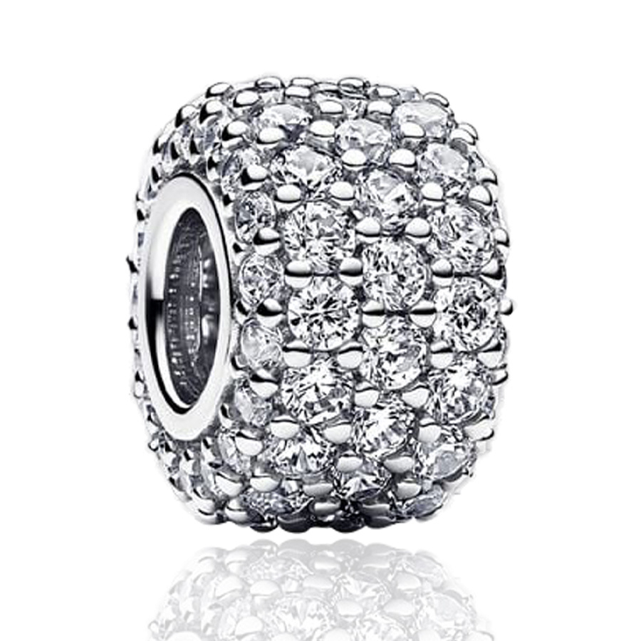 TEMU This S925 Silver-plated Sparkling Zirconia Charm Is A Stylish And , Jewelry Making, Including Original Bracelets, Bangles, And Necklaces. It
