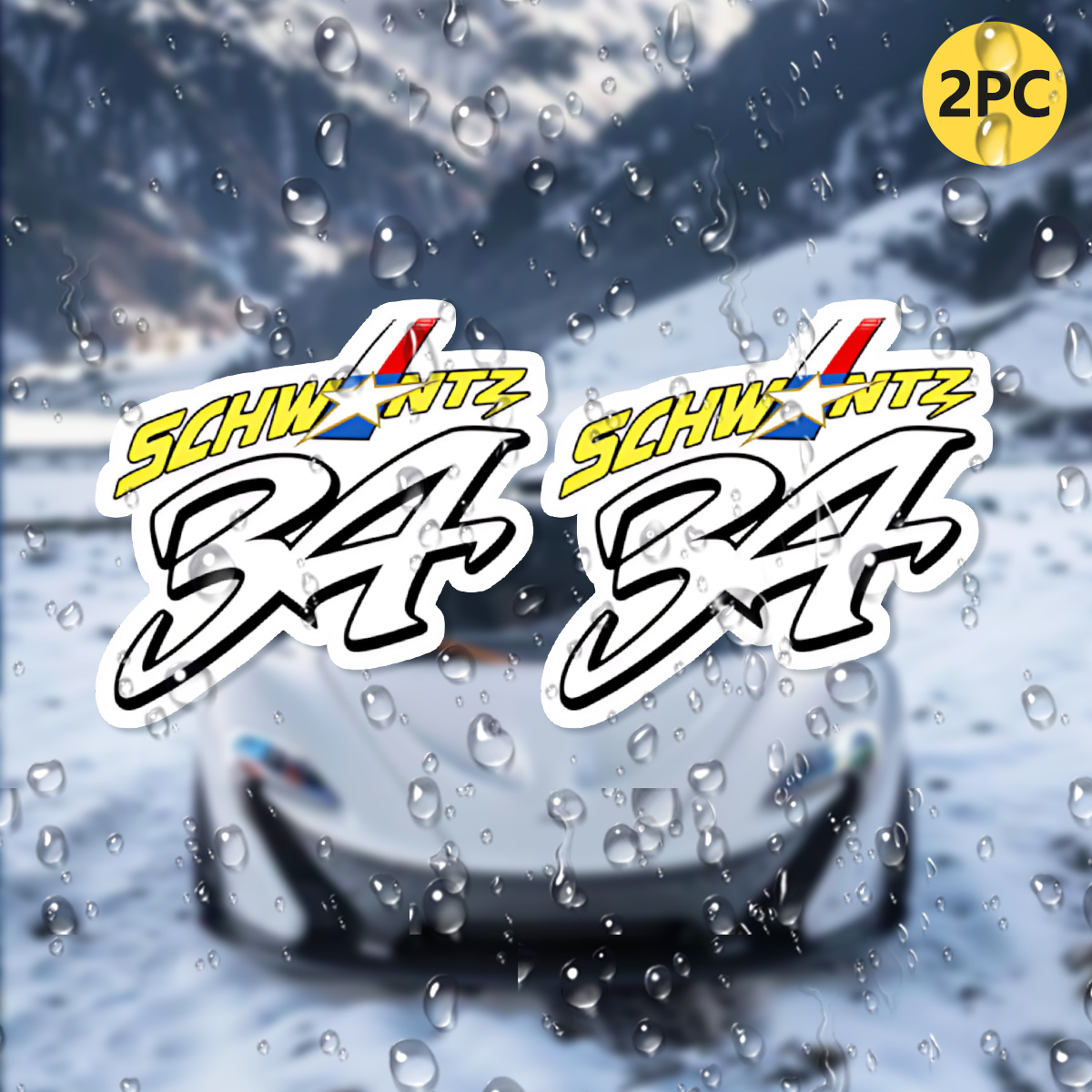 2pcs Kevin Schwantz 34 Sticker, Accessory Decoration, Motorsport Decal Application, Motorsport Vinyl Decal, Minimalist Motorsport Graphic, Numbered Decal Style, Durable Adhesive Decal, Weather-Resistant Vinyl, Racing Memorabilia Collectors, Fans - Image 2