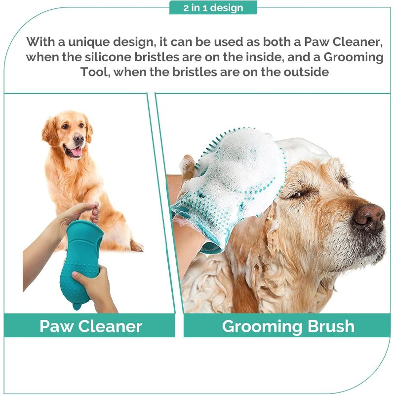Paw Cleaner, Portable Dog Feet Washer, 2-In-1 Dog Foot Cleaner Brush Cup Soft Silicone Bristles Grooming, Pet Cleaning, Cleaner for Large Medium Small Dogs, Or Pet Paw Washer