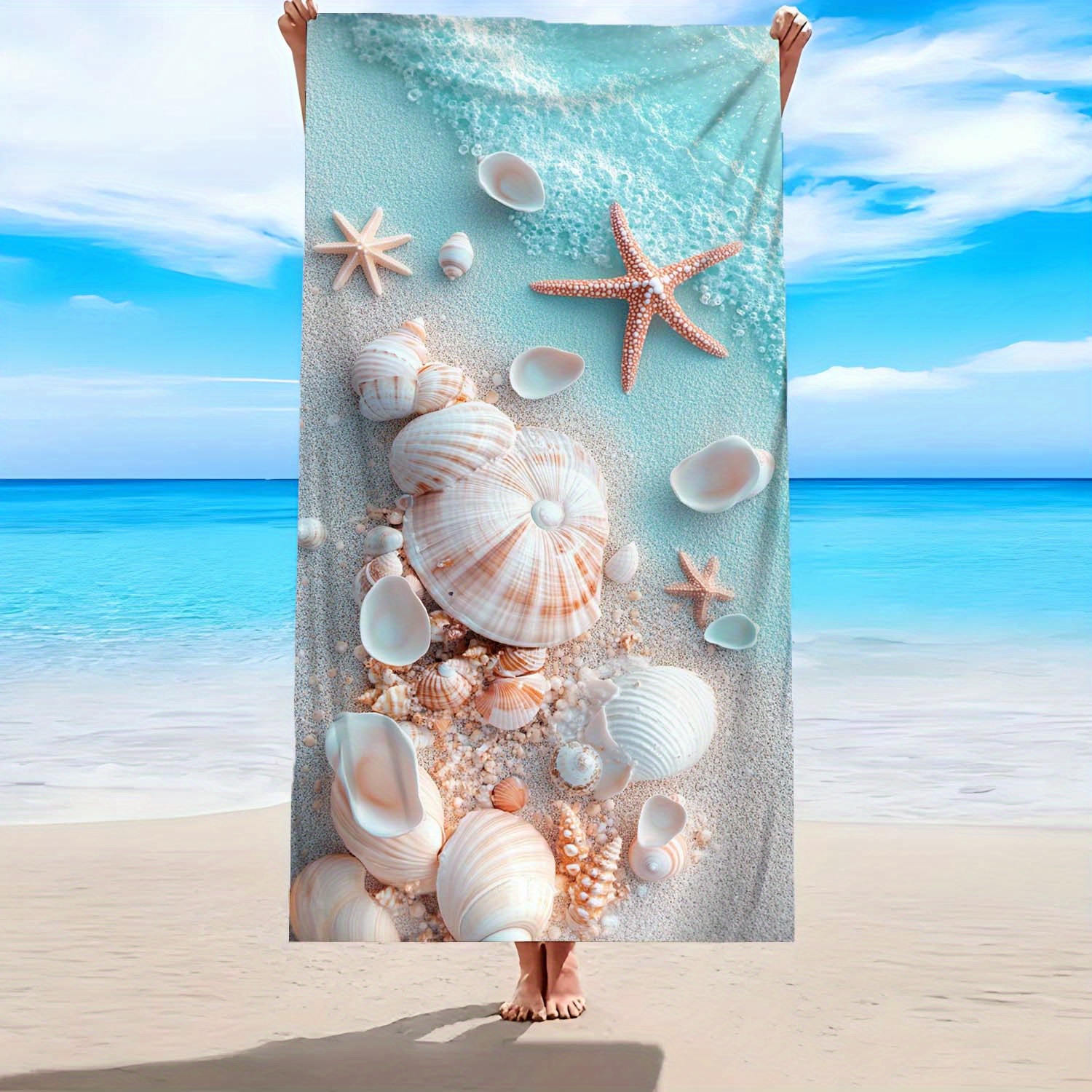 TEMU 1pc Lily Soft & Comfortable Microfiber Beach Towel - Lightweight, Portable, Swimming, Yoga, Camping & Travel, Beach Accessories, Beach Towel |