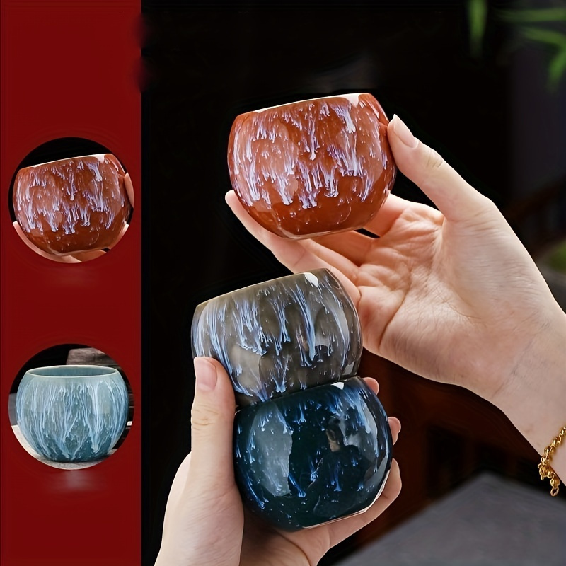 a set of mountain ceramic tea cups traditional chinese kiln high end fu tea set single large sample tea cup details 3